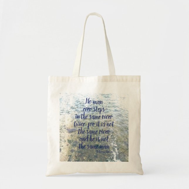 Tote Bag Citation du philosophe grec Heraclitus River (Devant)