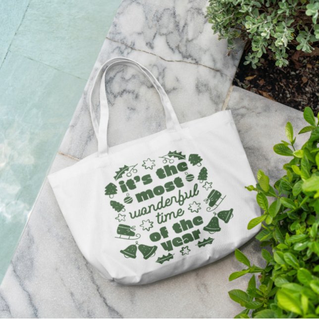 Tote Bag Citation du temps merveilleux de Noël (Créateur téléchargé)