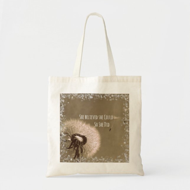 Tote Bag Citation : Elle croyait qu'elle pouvait le faire (Devant)