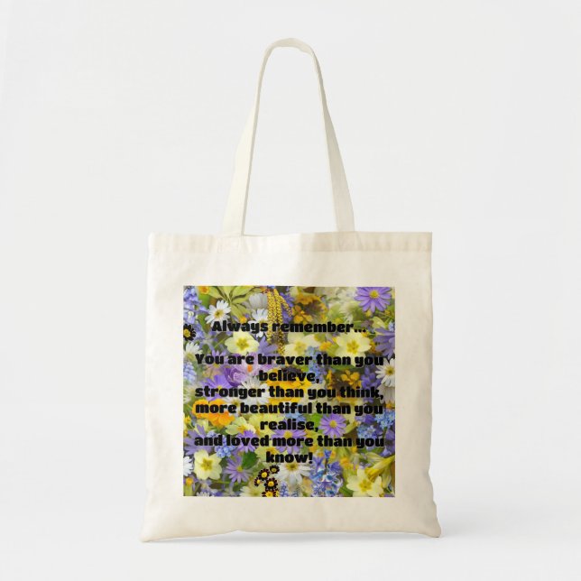 Tote Bag Citation Empath Bravery Positive Encouragement (Devant)