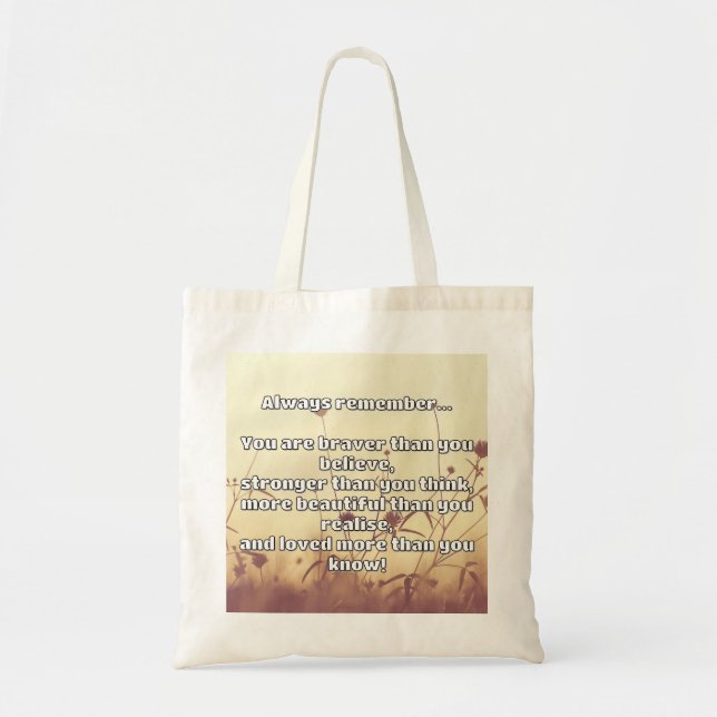 Tote Bag Citation Empath Bravery Positive Encouragement (Devant)
