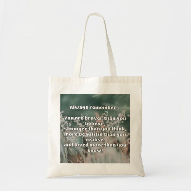 Tote Bag Citation Empath Bravery Positive Encouragement (Devant)
