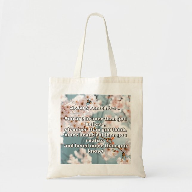 Tote Bag Citation Empath Bravery Positive Encouragement (Devant)