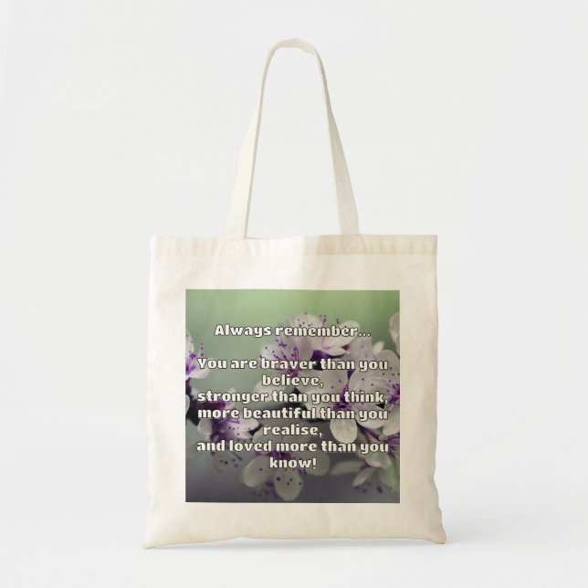Tote Bag Citation Empath Bravery Positive Encouragement (Devant)