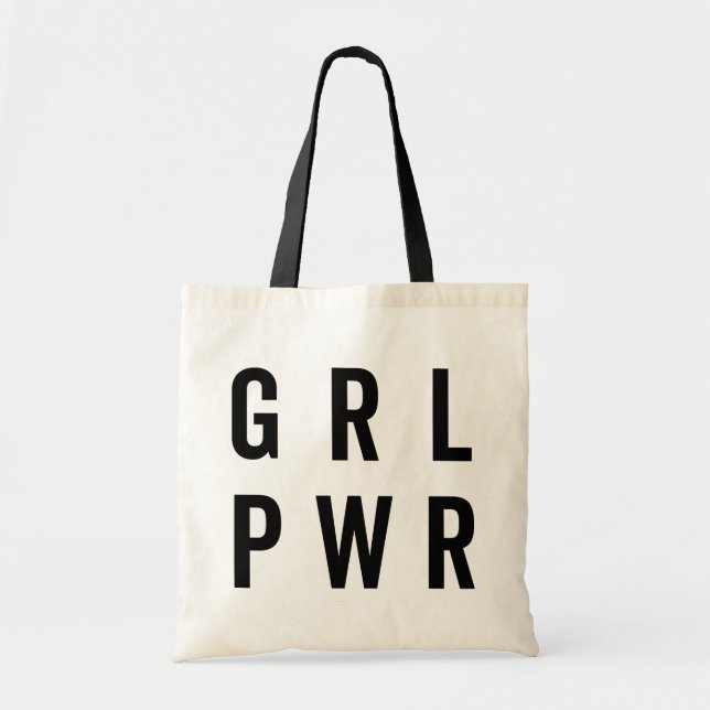 Tote Bag Citation féministe GRL PWR / Girl Power (Devant)
