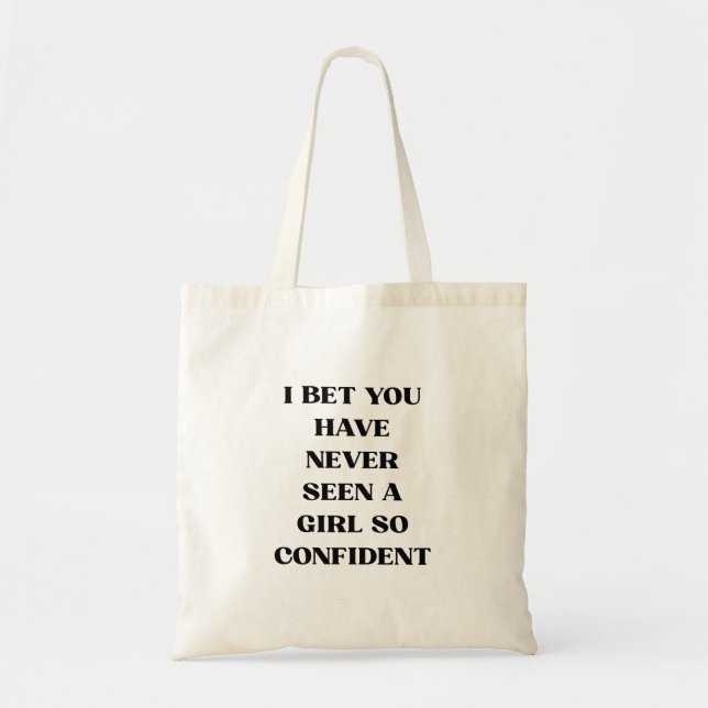 Tote Bag Citation Fille Confiante Typographie – Féministe (Devant)
