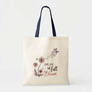 Tote Bag Citation fleur sauvage "Vivre en pleine floraison"