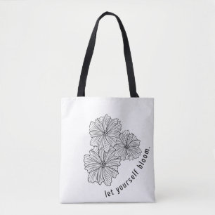 Tote Bag Citation florale 'Laissez-vous éclore' Budget Natu