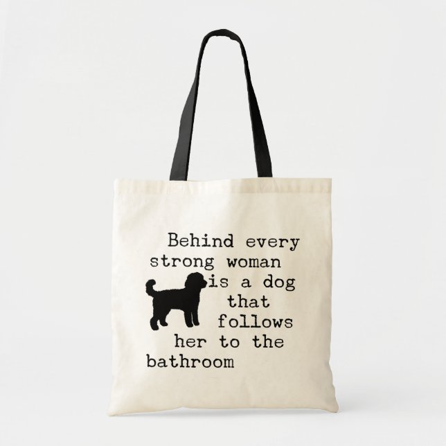 Tote Bag Citation humoristique de chien - Labradoodle (Devant)