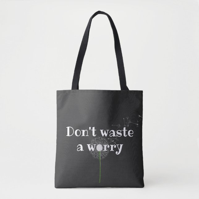 Tote Bag Citation Inspirante Avec Dandelion Blanc (Devant)