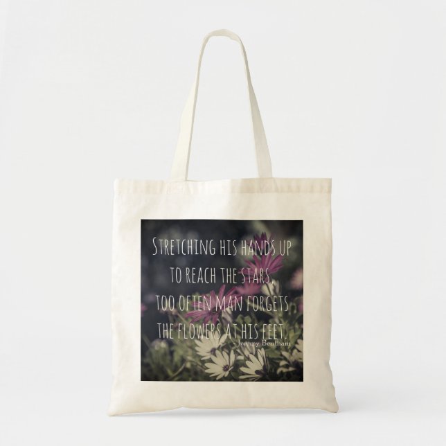 Tote Bag Citation inspirante de Jeremy Bentham (Devant)