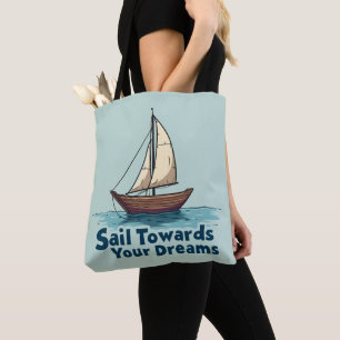 Tote Bag Citation Inspirante de Voilier Vintage Nautical