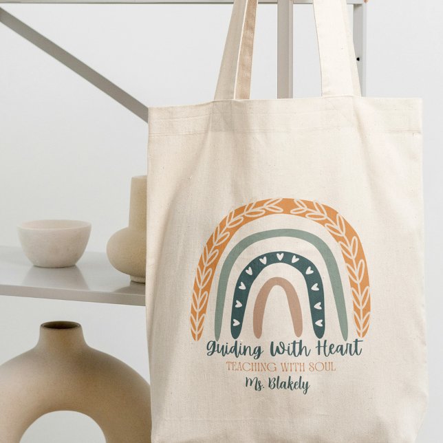 Tote Bag Citation Inspirationnelle Appréciation de l'enseig (Inspirational Cute Rainbow Teacher Apprecition Tote Bag)