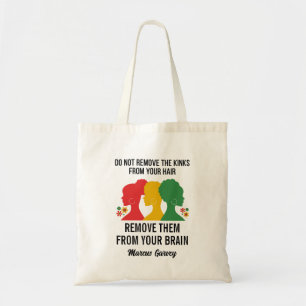 Tote Bag Citation inspirée de cheveux AFRO NOIR