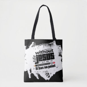 Tote Bag Citation inspirée des chrétiens blancs noirs bra