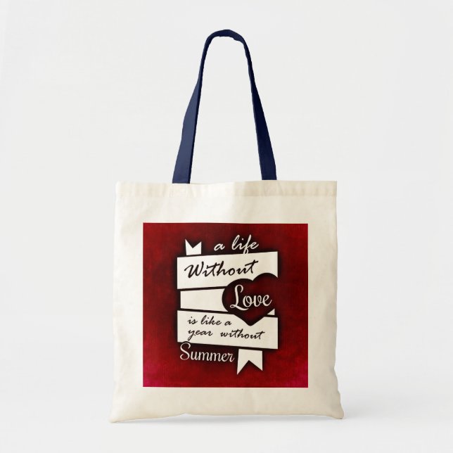 Tote Bag Citation inspirée sur l'amour sur un Arrière - pla (Devant)