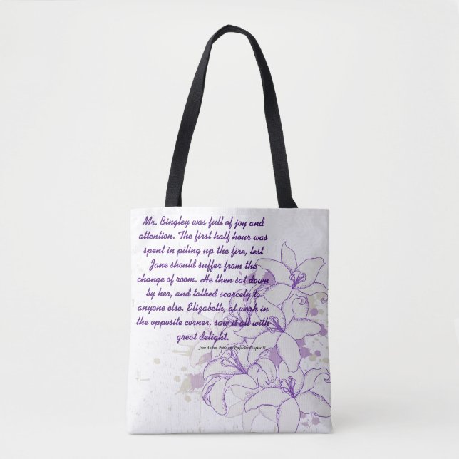 Tote Bag Citation Jane Austen Fierté et préjugés Chapitre 1 (Devant)