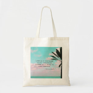 Tote Bag Citation Mahatma Gandhi, Plage tropicale, Inspirat
