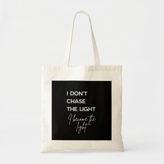 Tote Bag Citation Motivante sur Fond Noir (Devant)