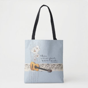 Tote Bag Citation où les mots ne parlent pas musique devra