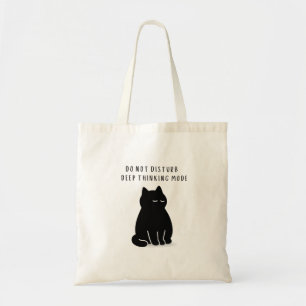 Tote Bag Citation personnalisée Chat Noir Mode Réflexion Pr