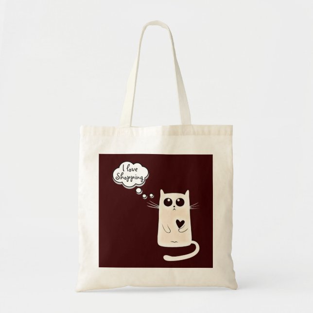 Tote Bag Citation personnalisée de chat Coeurs solitaires (Devant)