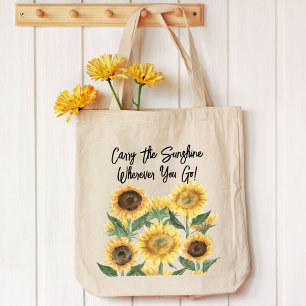 Tote Bag Citation personnalisée de fleurs de tournesol