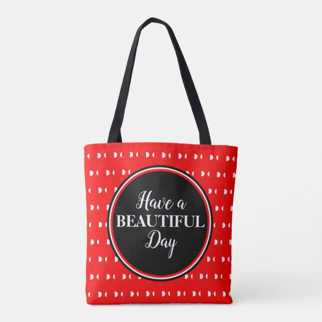 Tote Bag Citation Pois rouge Monogramme (Dos)