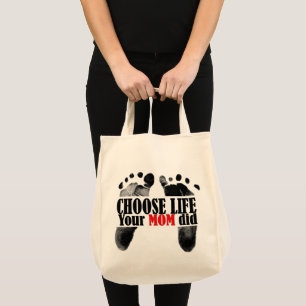 Tote Bag Citation Pro-Life avec empreintes de bébé