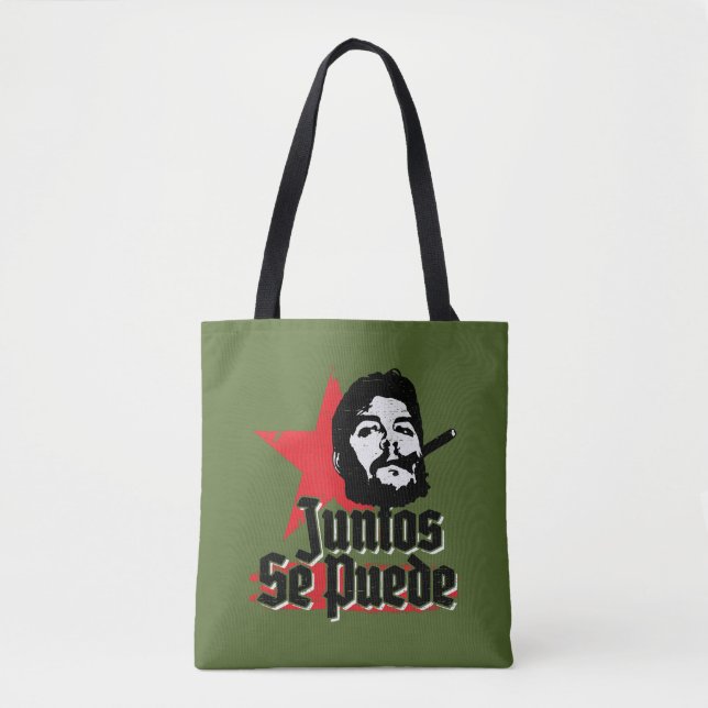 Tote Bag Citation révolutionnaire de Che Guevara Juntos Se  (Devant)