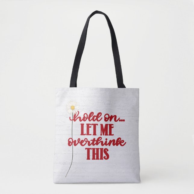 Tote Bag Citation rouge et marguerite (Devant)