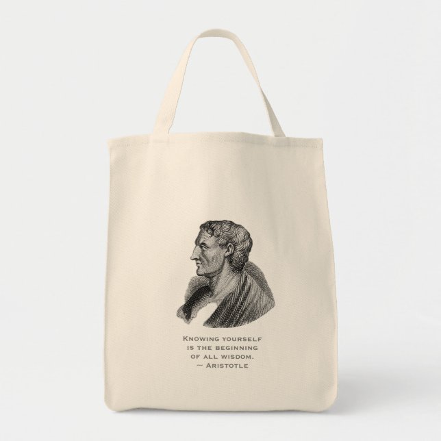 Tote Bag Citation Se Connaissant Philosophe Aristote (Devant)