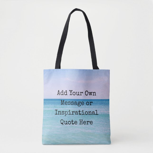 Tote Bag Citation turquoise Aqua Blue Calme Ocean Beach Wav (Devant)