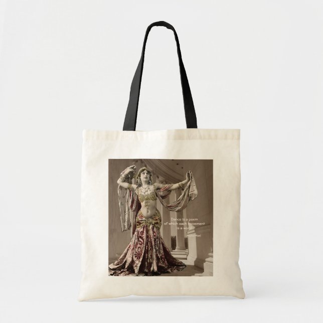 Tote Bag Citation vintage de Mata Hari Bellydance (Devant)
