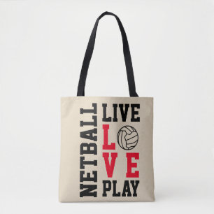 Tote Bag Citation vivante de net-ball de jeu d'amour