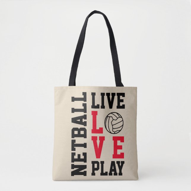 Tote Bag Citation vivante de net-ball de jeu d'amour (Devant)