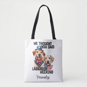 Tote Bag Citations de chiens labrador patriotiques humour d