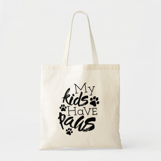 Tote Bag Citations d'enfants avec pattes sur les chiens êtr (Devant)
