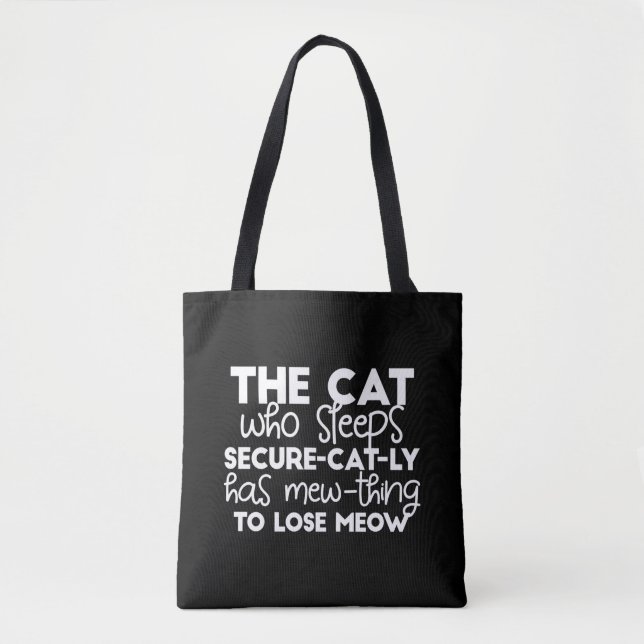 Tote Bag citations drôles de chat endormis (Devant)
