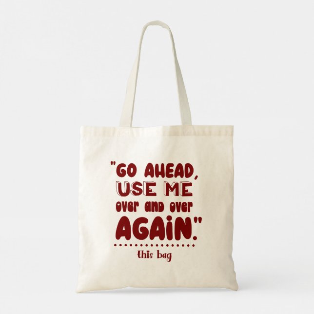 Tote Bag Citations drôles de typographie moderne (Dos)