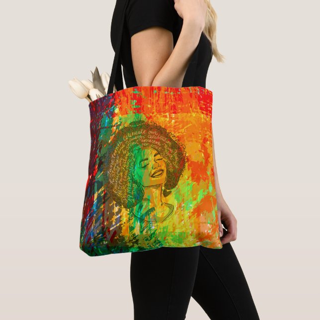 Tote Bag Citations du Mois de l'Histoire des Noirs Reine Mé (De près)