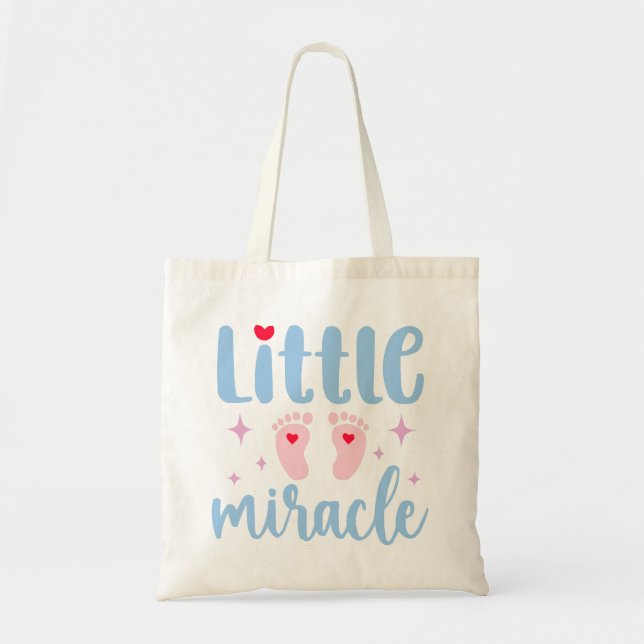 Tote Bag Citations pour bébés "Little Miracle" (Devant)