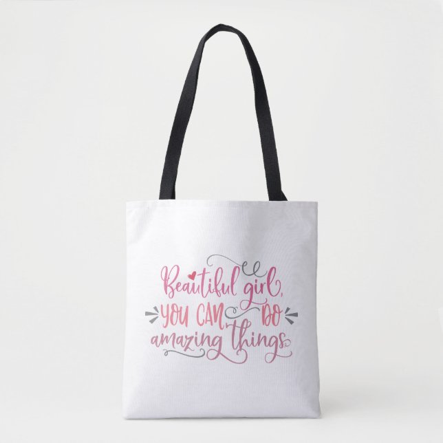 Tote Bag Citations Pour Filles (Devant)