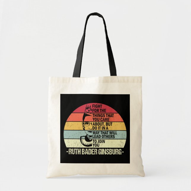 Tote Bag Citations RBG, Luttez Pour Les Choses Qui Vous Int (Devant)