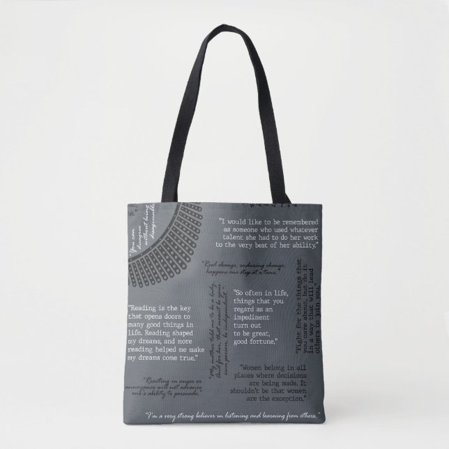 Tote Bag Citations RBG - Ruth Bader Ginsburg - Shoulder Fou (Devant)