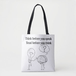 Tote Bag Citez avec Réflexion Lecteur Noir et Blanc Citatio