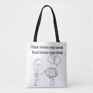 Tote Bag Citez avec Réflexion Lecteur Noir et Blanc Citatio