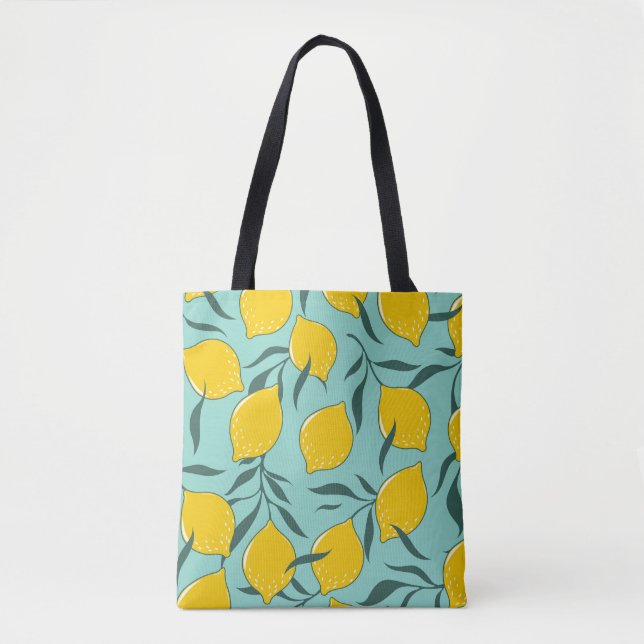 Tote Bag Citron Art Mode Abstrait sans couture (Devant)