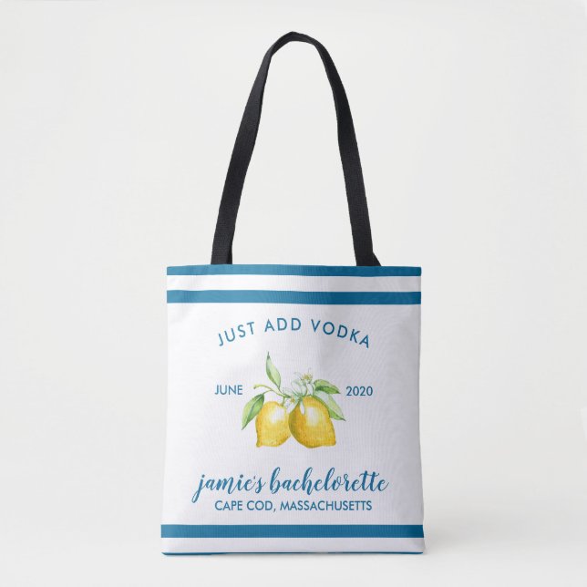 Tote Bag Citron Citrus Bachelorette personnalisée (Devant)