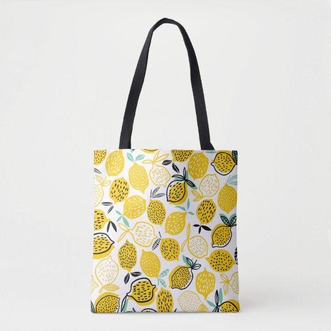 Tote Bag Citron Design été Illustration Vintage (Devant)